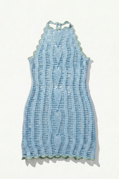 Blue Siren Crochet Mini Dress