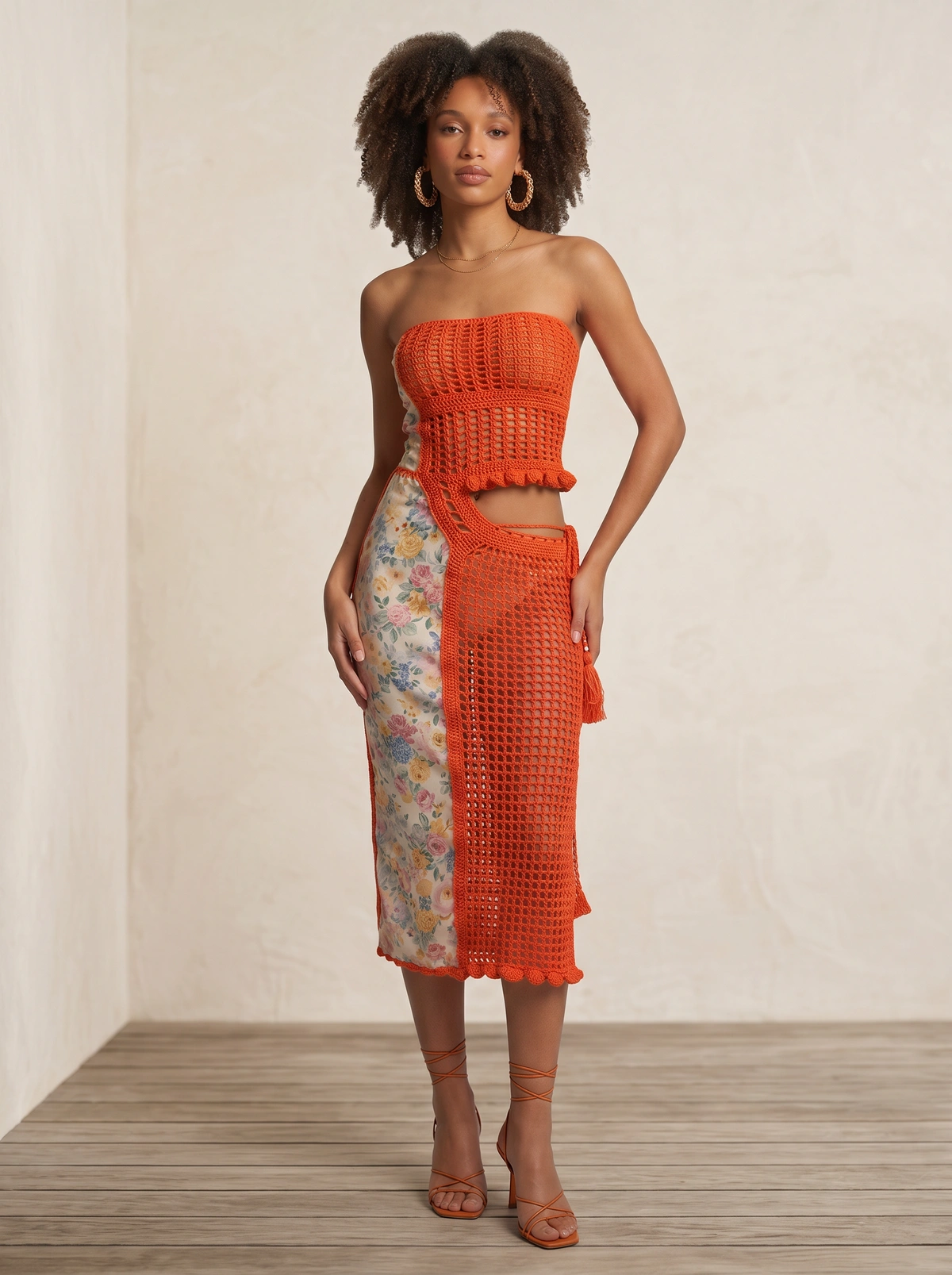 Rosalia Crochet Midi Dress