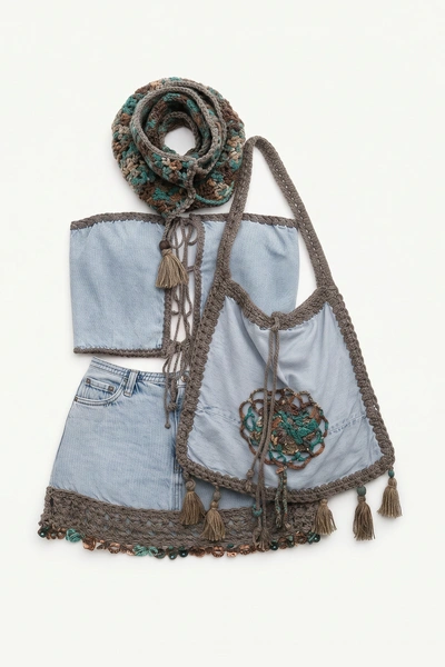 Earth Muse Denim Crochet Four-Piece Set