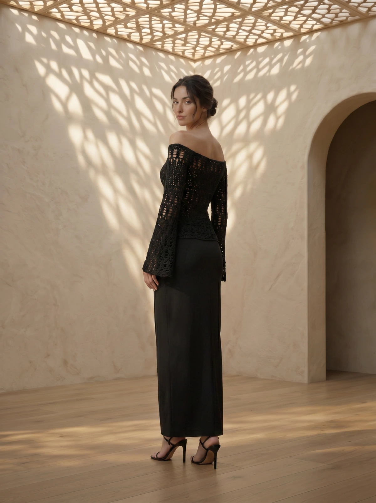Nocturne Crochet Maxi Dress