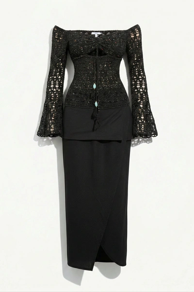 Nocturne Crochet Maxi Dress