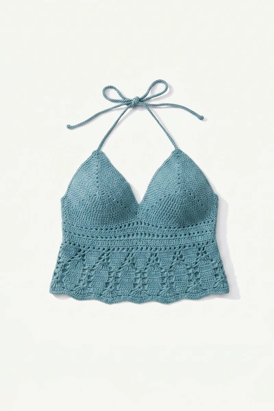 Aqua Muse Crochet Halter Top