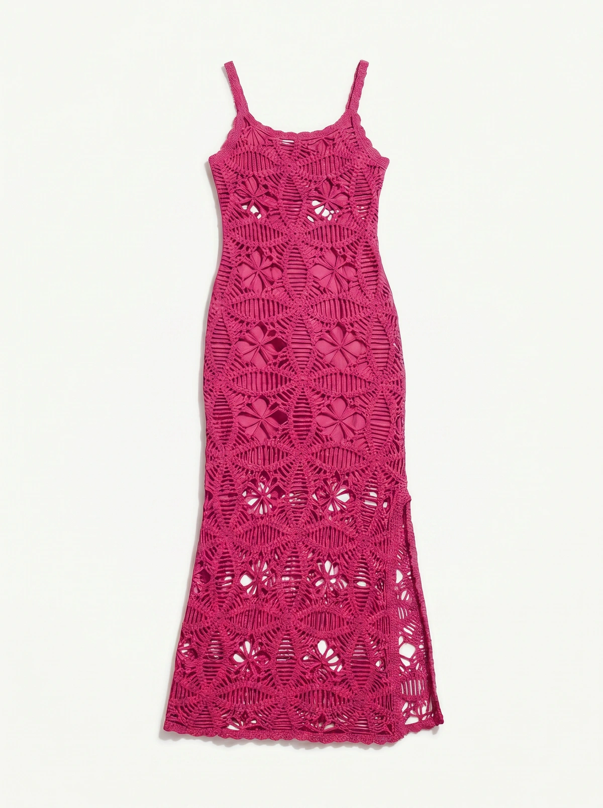 Fuchsia Crochet Maxi Dress