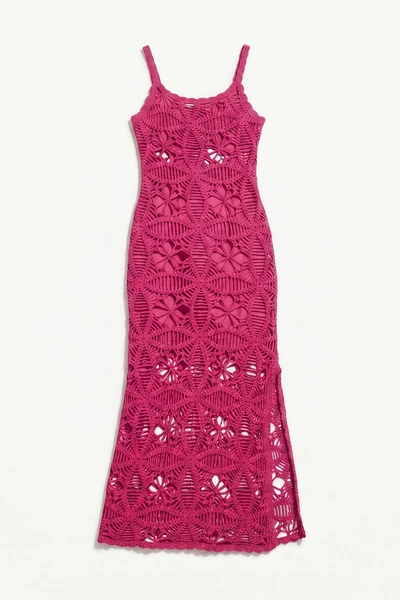 Fuchsia Crochet Maxi Dress