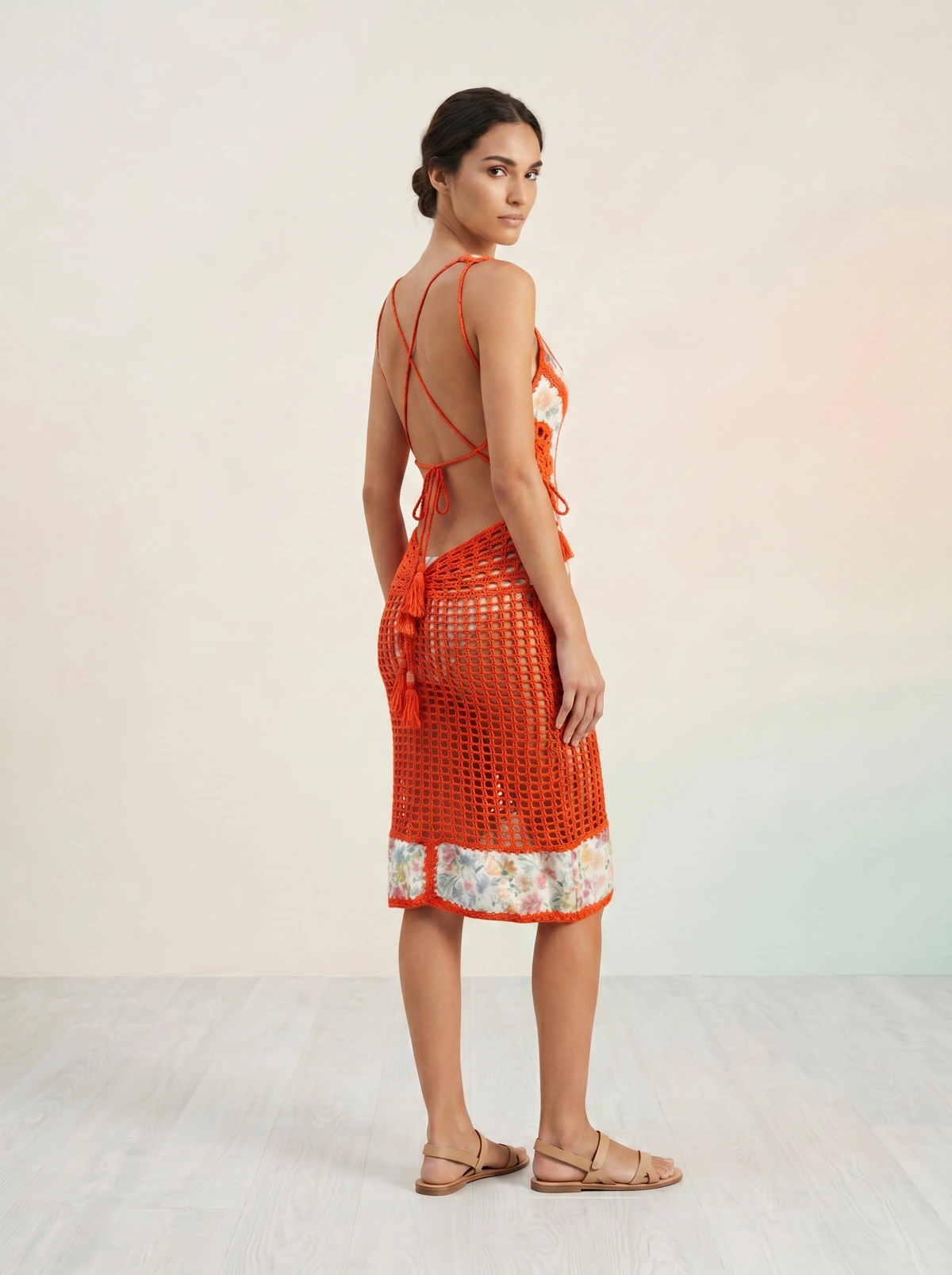 Scarlet Bloom Crochet Dress