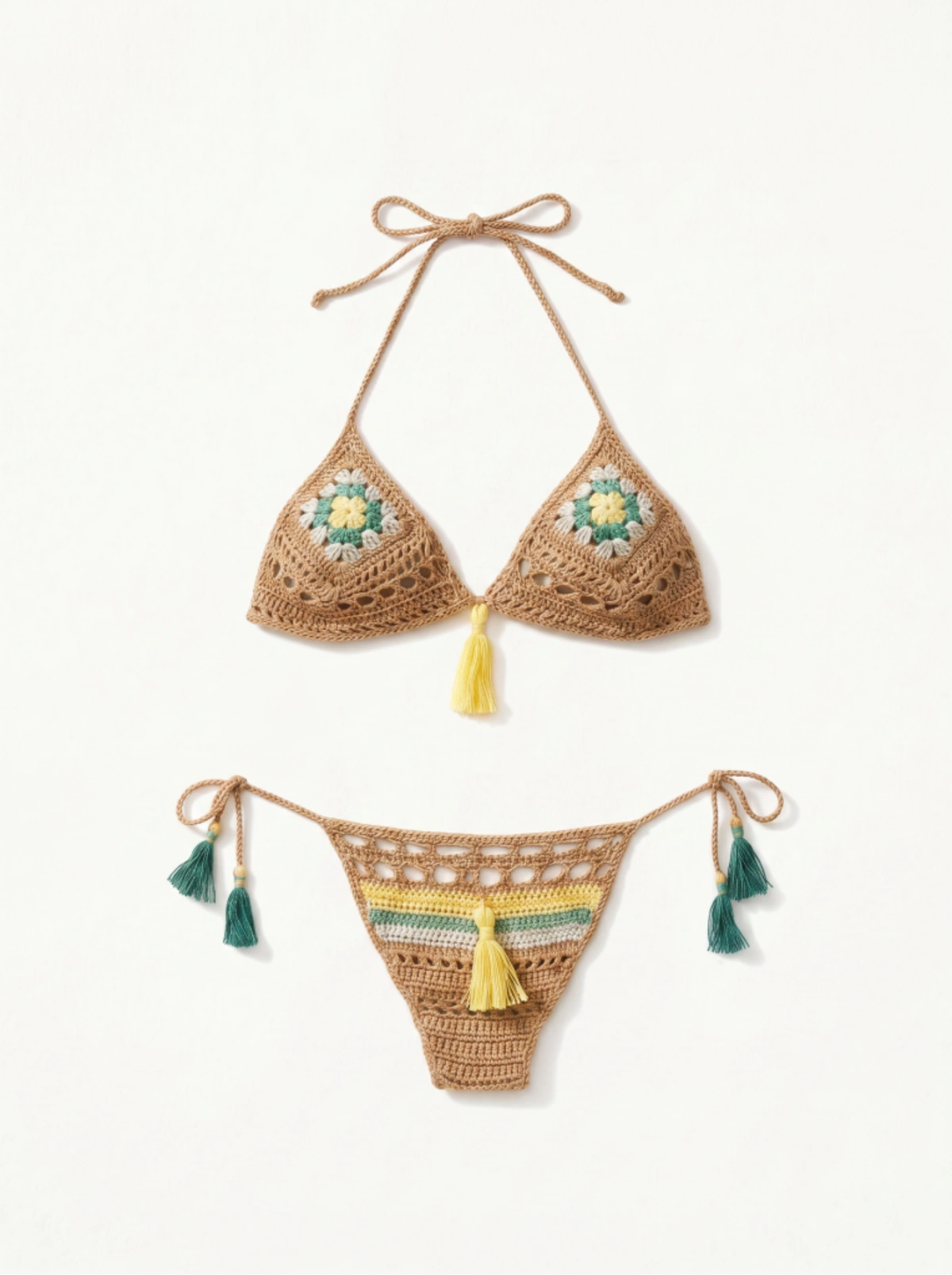Solara Bloom Boho Crochet Bikini Set