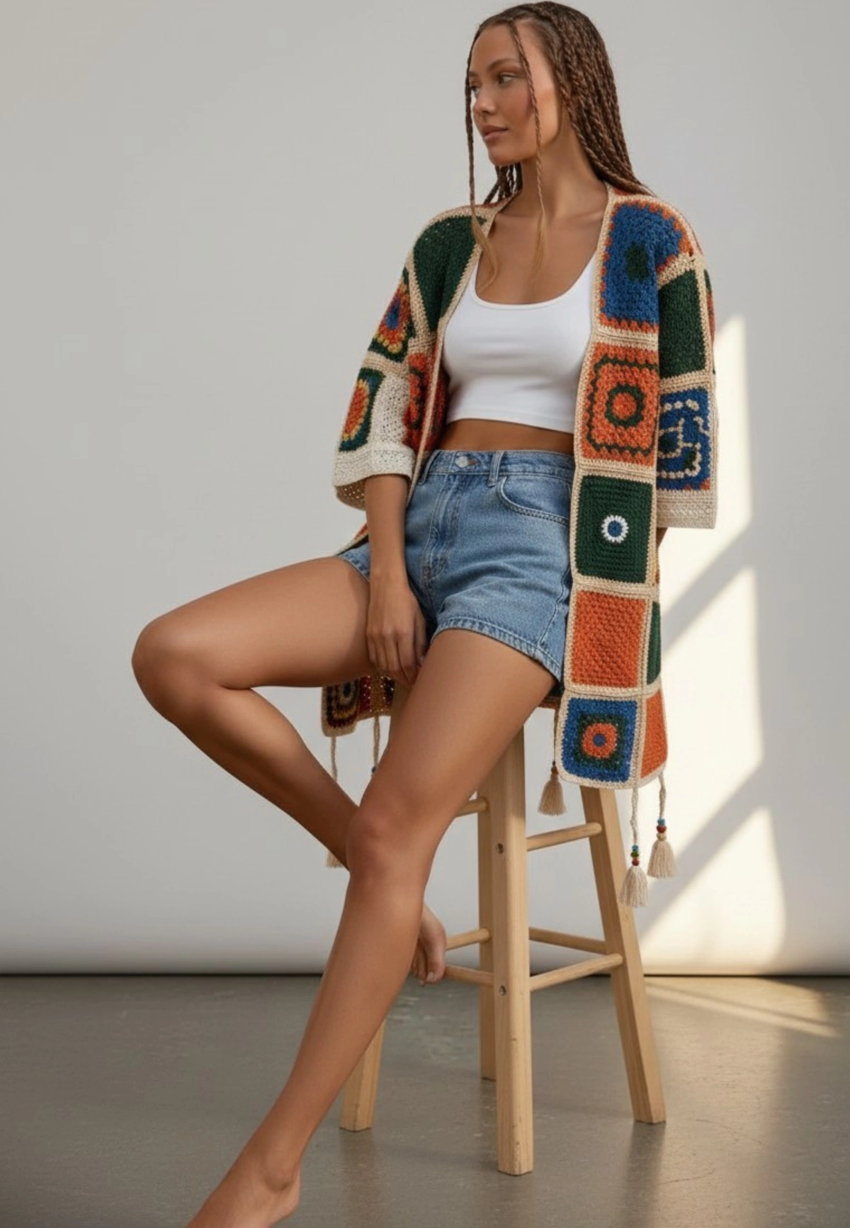 Sun Mosaic Crochet Cardigan