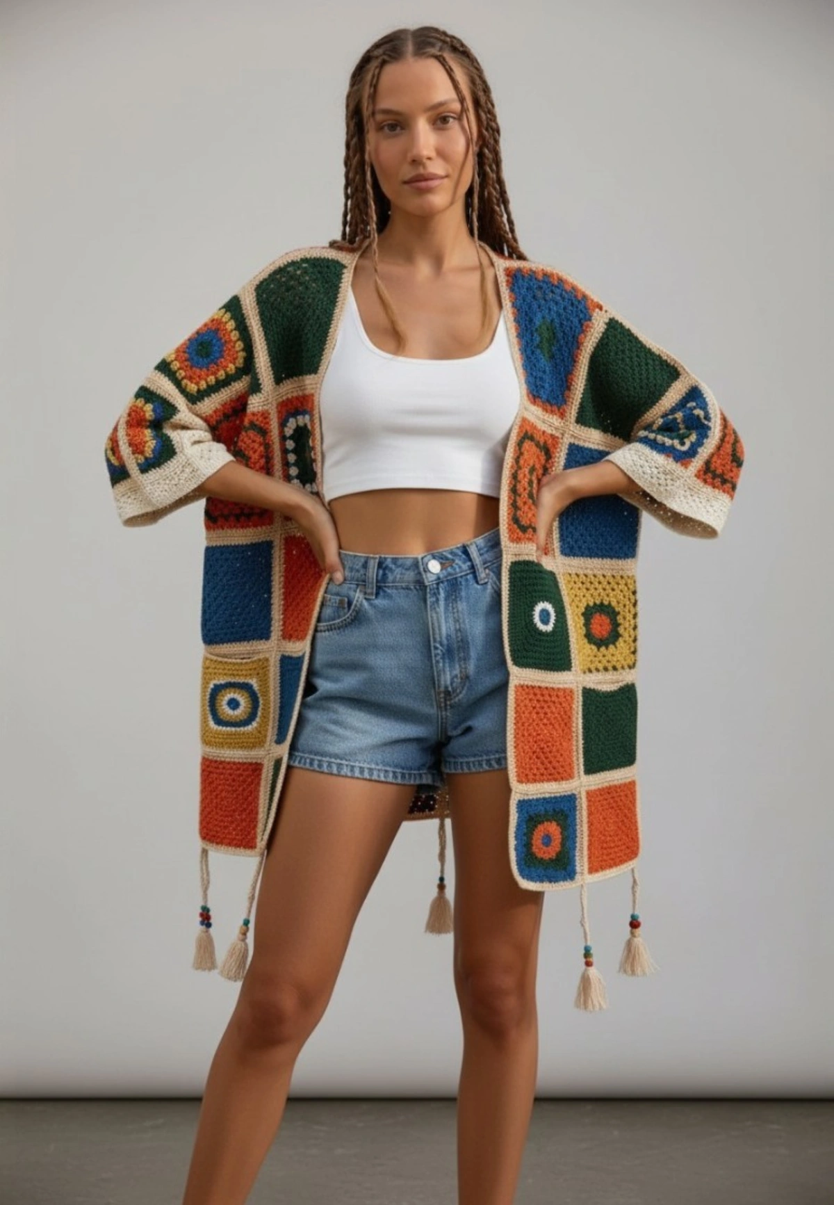 Sun Mosaic Crochet Cardigan