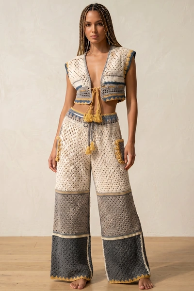 Golden Coast Crochet Pants Set