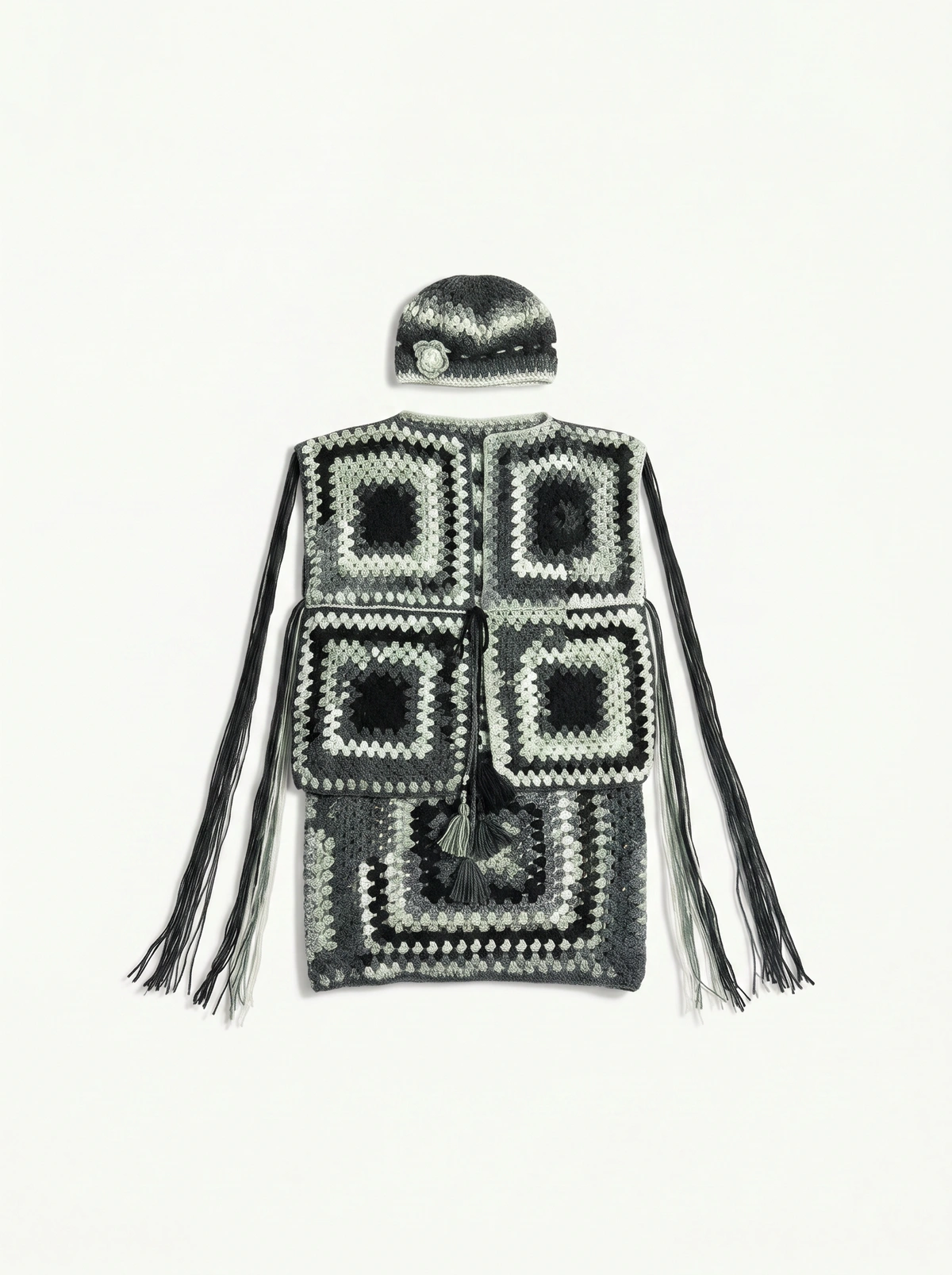 Midnight Nomad Boho Crochet Two-Piece Set