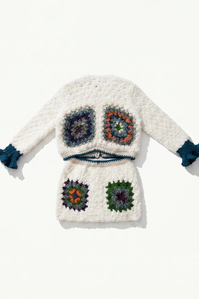 Snowflower Crochet Jacket & Skirt Set