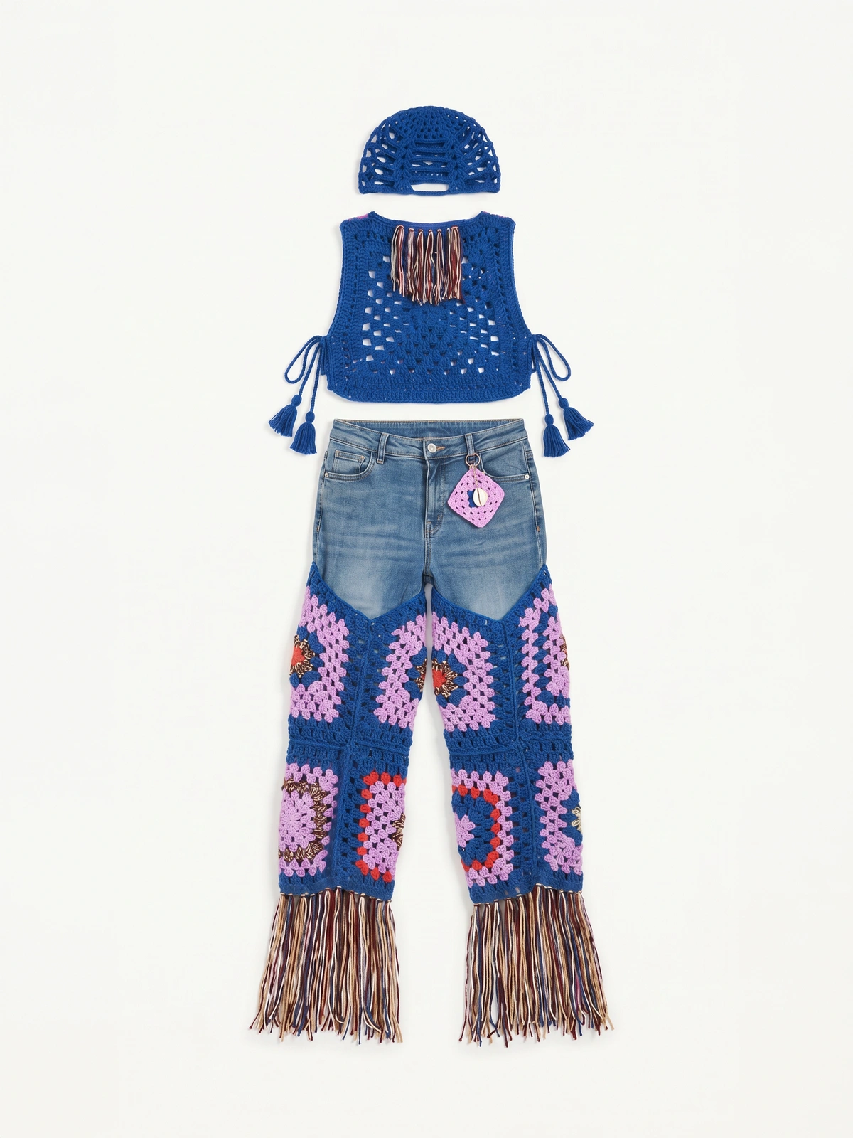 Wild Rhythm Crochet Denim Set