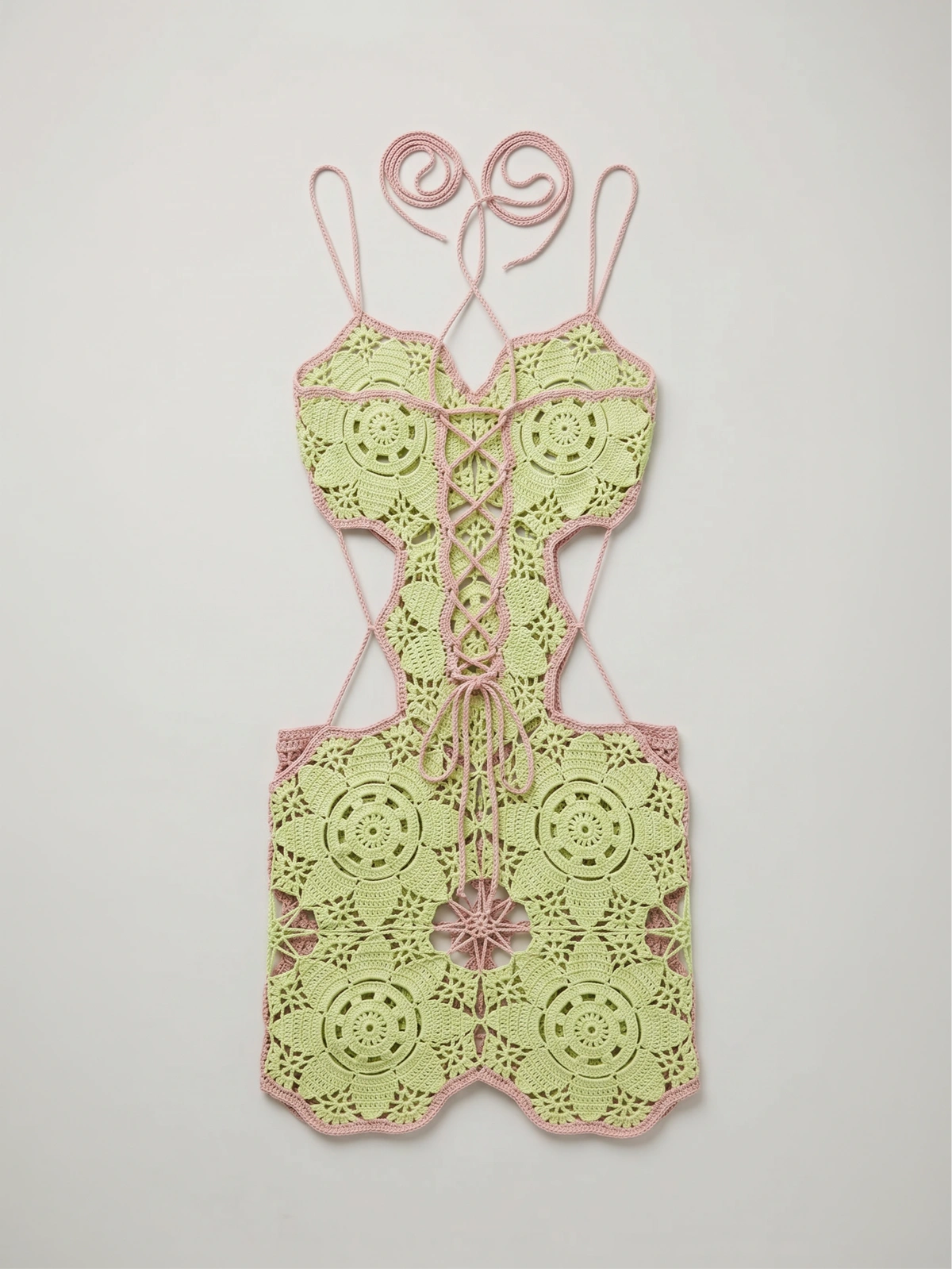 Pistachio Blush Crochet Dress